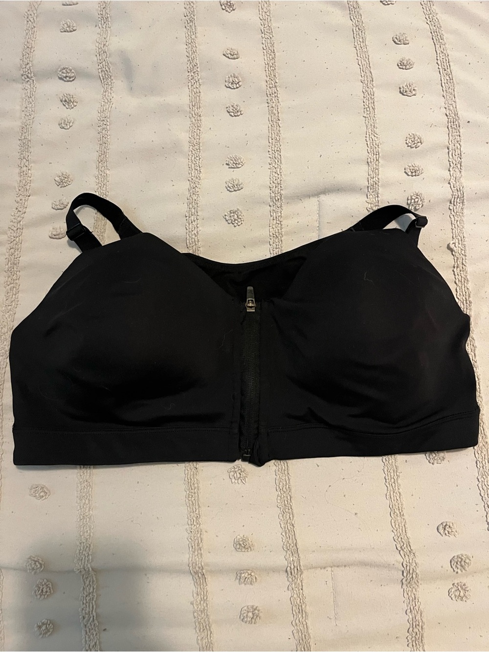Front-Zip Black Comfort Sports Bra - old navy